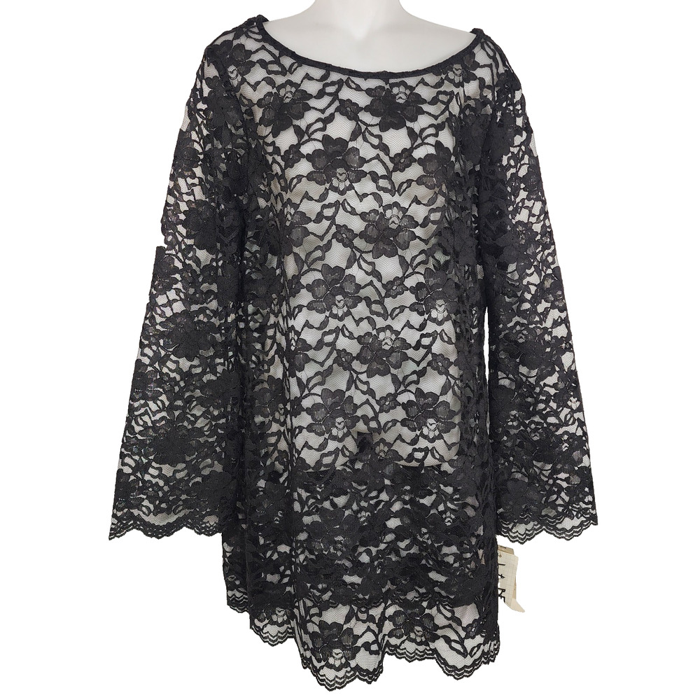 Vtg LA Belle Womens Floral Mini Dress Black 11 Whimsigoth Dark Fairy Romantic